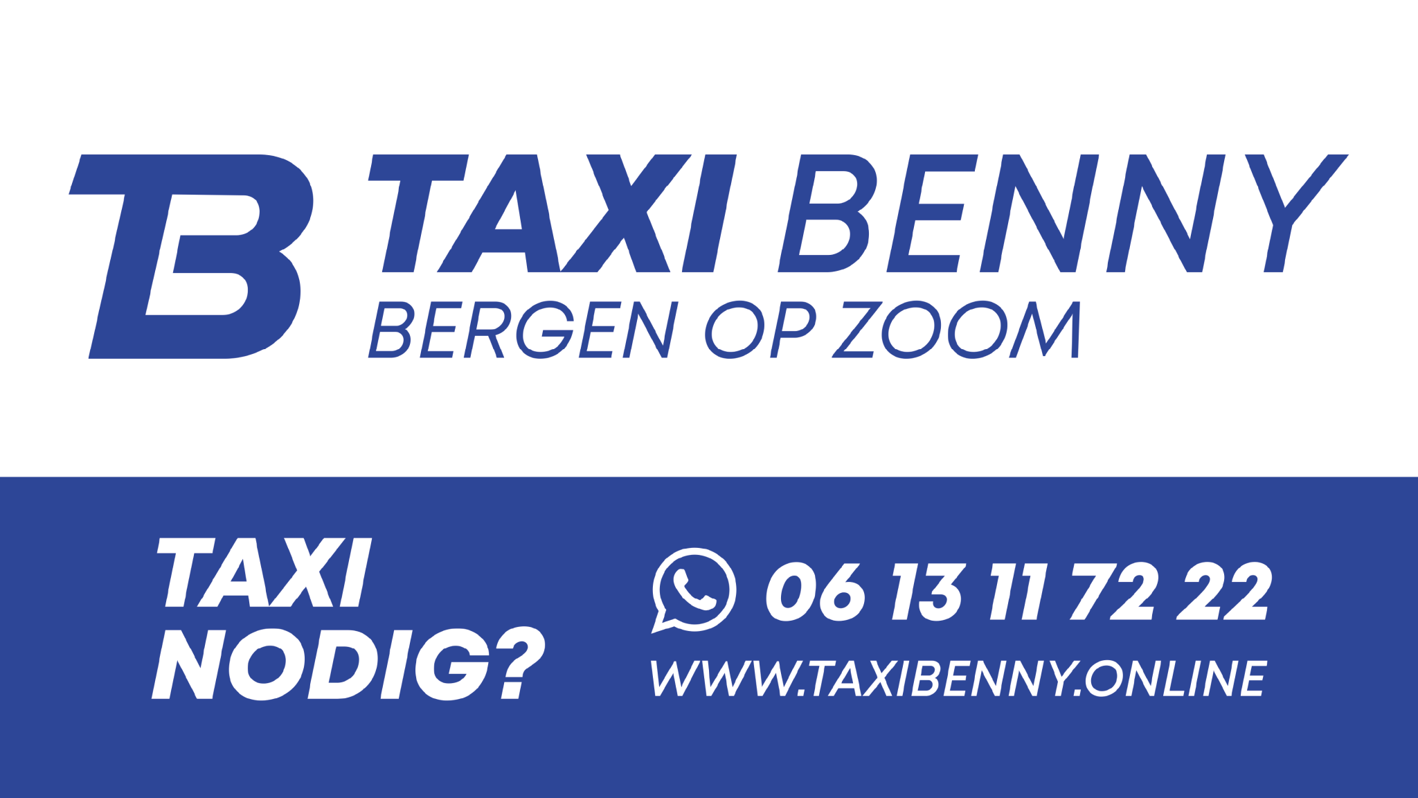 Welkom Taxi Benny, onze nieuwe bordsponsor